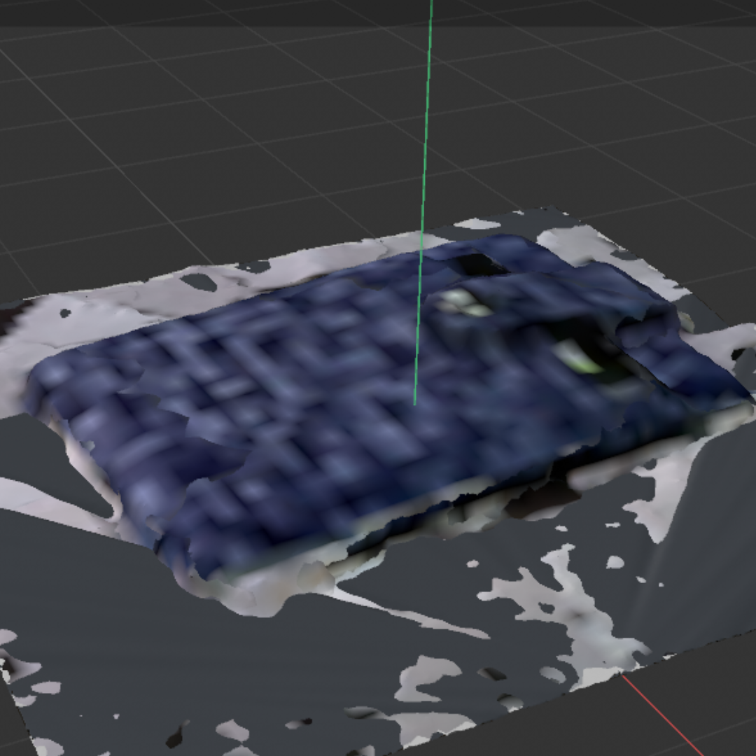 After getting help to retrieve files from the iPads, the texture was not lost during export and appeared correctly. This is one of my ID card holders in C4D, after I started cleaning the parts before bringing it into Meshmixer to make it watertight.